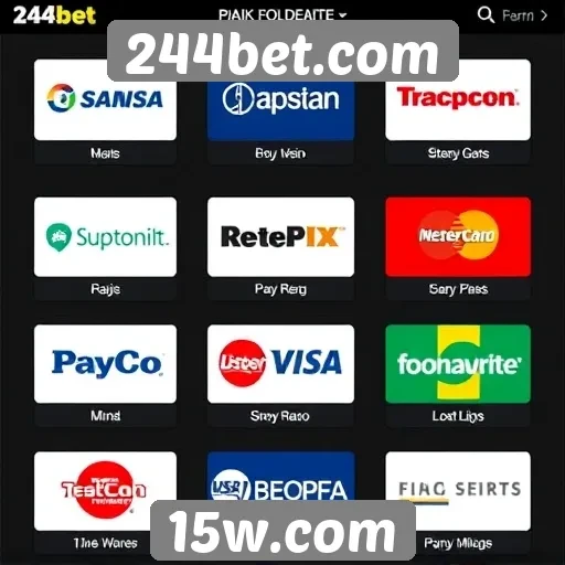 Opções de pagamento disponíveis no 244bet.com